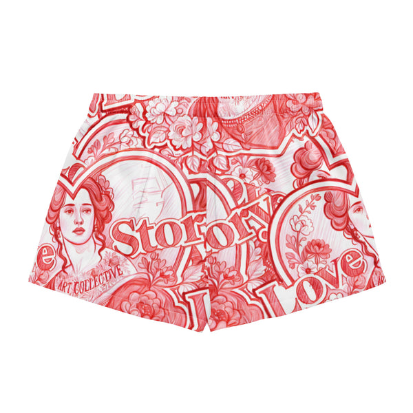 Red Sketch Pajama Shorts